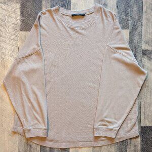 Jenni Kayne Sweatshirt Knit Beige Cotton Oversized Crewneck